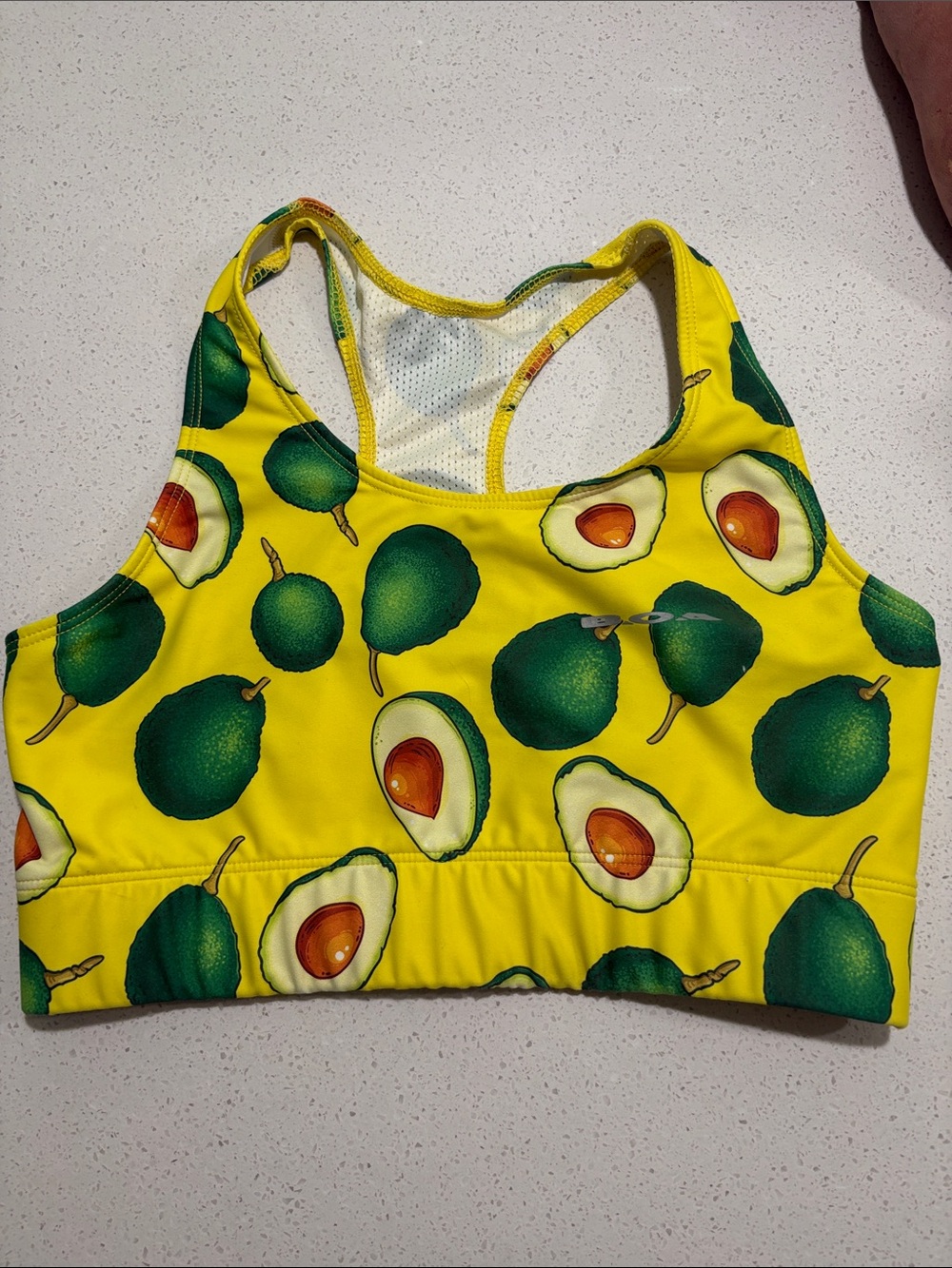 BOA Avocado Print Yellow Sports Bra